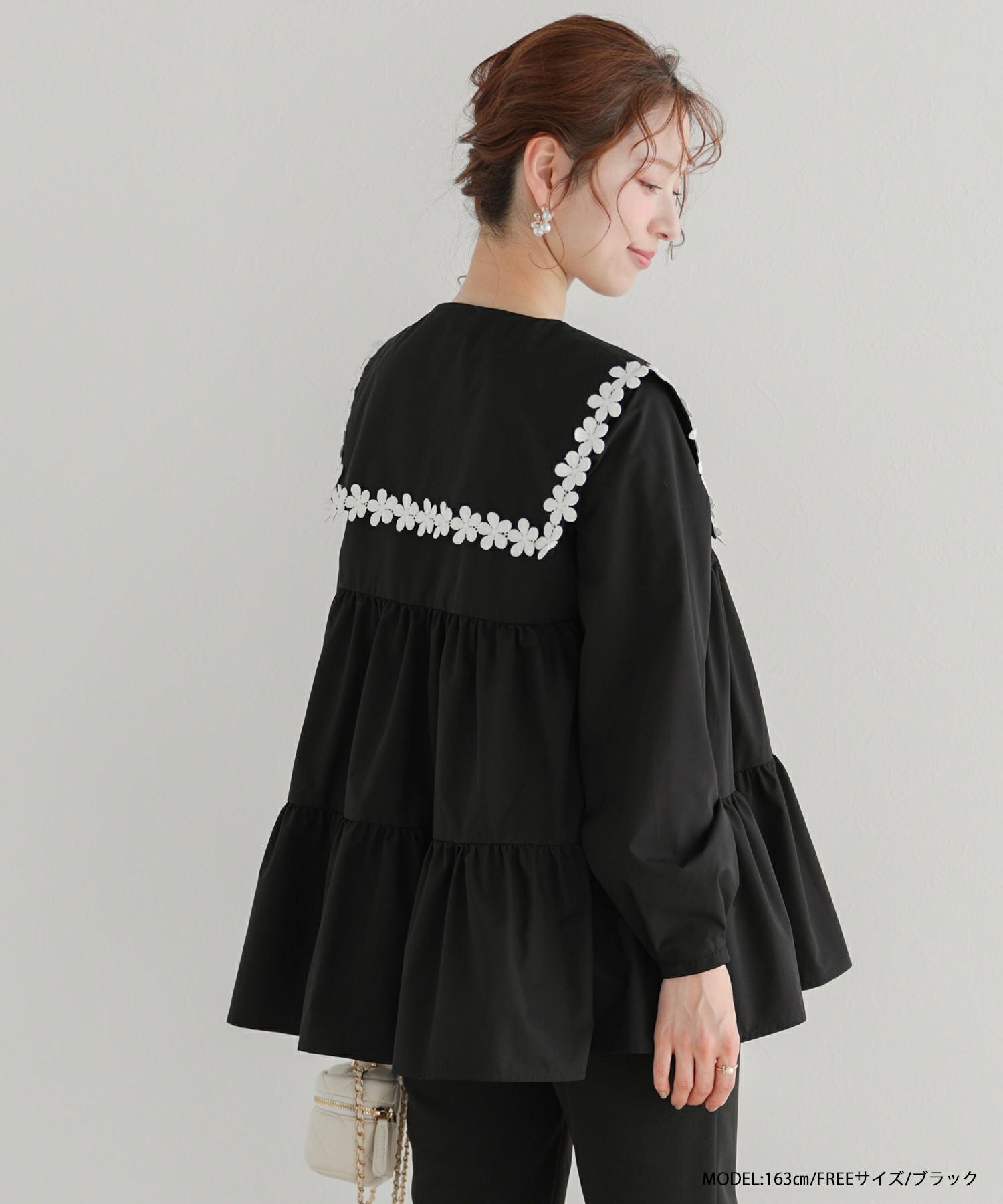 ZOZO限定商品】フラワーレース襟ブラウス【宅配便】 | Fit more