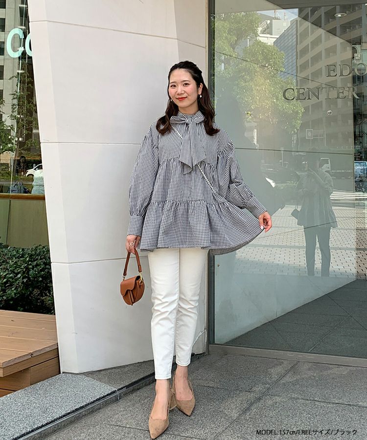 PRADA お袖リボン ストレッチ素材 ブラウス タックリボン袖 ブラウス TINA：JOJUN 全3色｜tnj831-0705【3