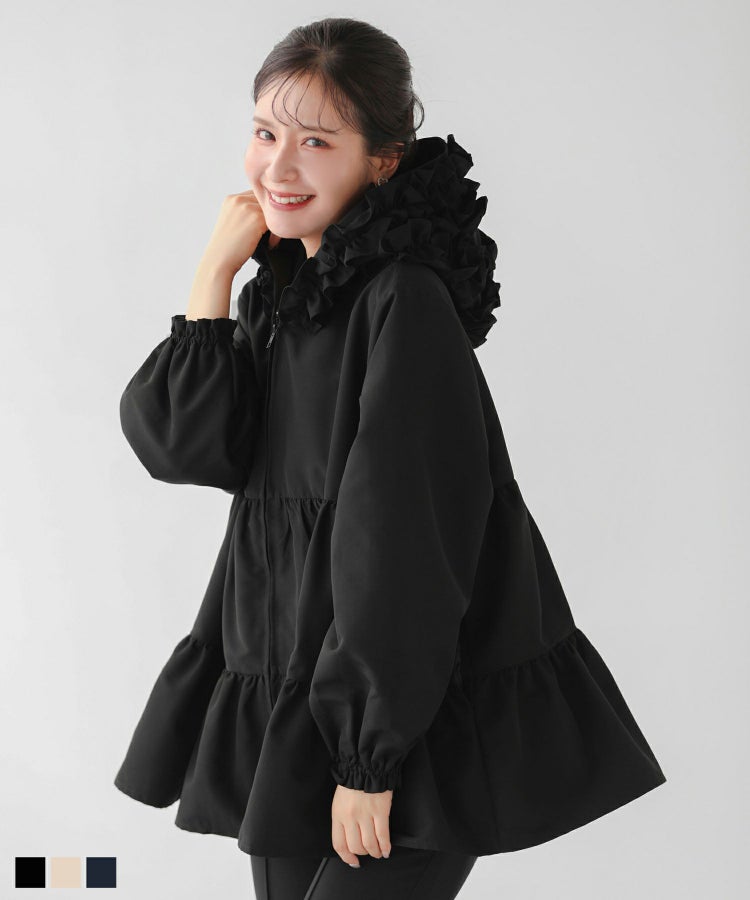 ZOZO限定商品】フリルフードティアードジャケット【宅配便】 | Fit more