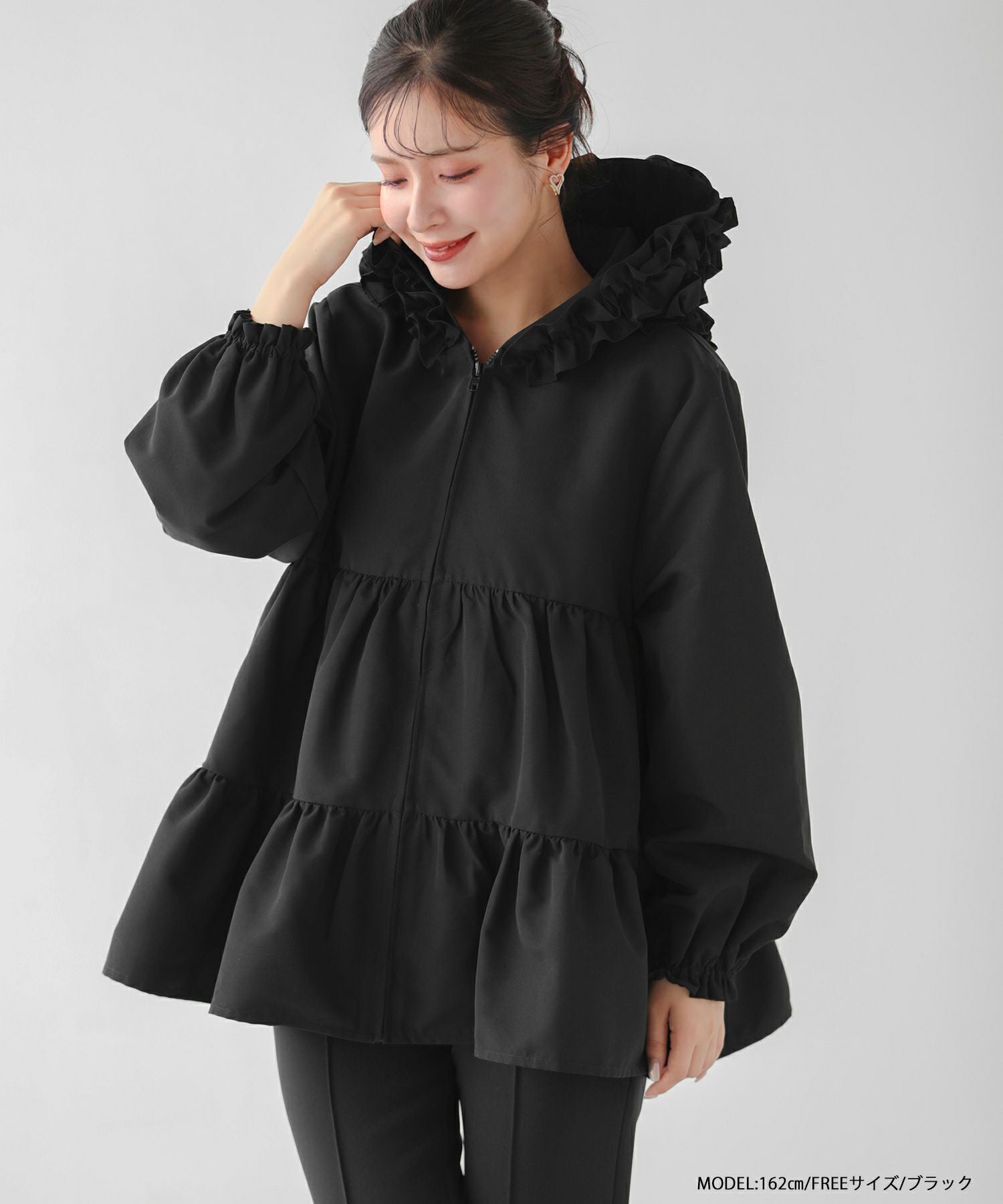 ZOZO限定商品】フリルフードティアードジャケット【宅配便】 | Fit more