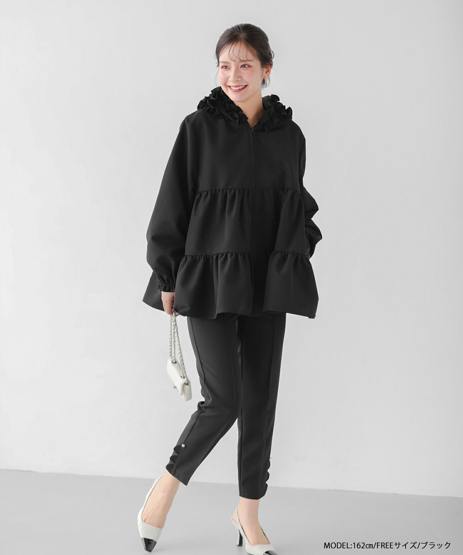 ZOZO限定商品】フリルフードティアードジャケット【宅配便】 | Fit more ZOZO限定商品】フリルフードティアードジャケット【宅配便】 | Fit more