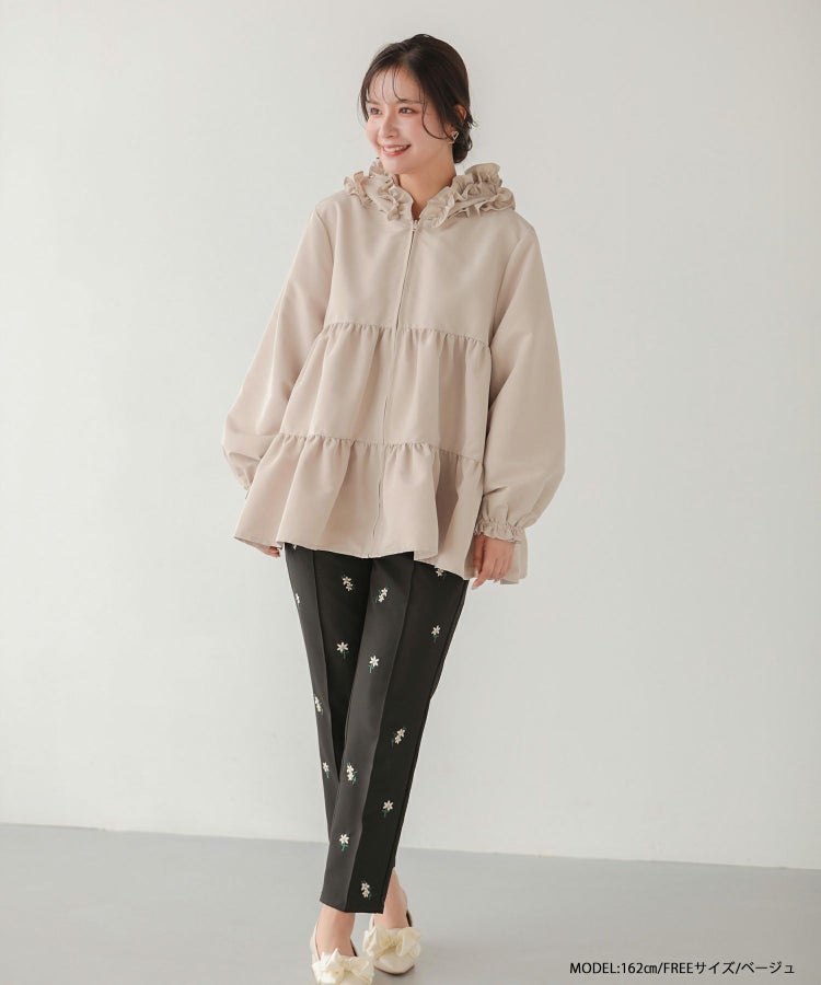 ZOZO限定商品】フリルフードティアードジャケット【宅配便】 | Fit more