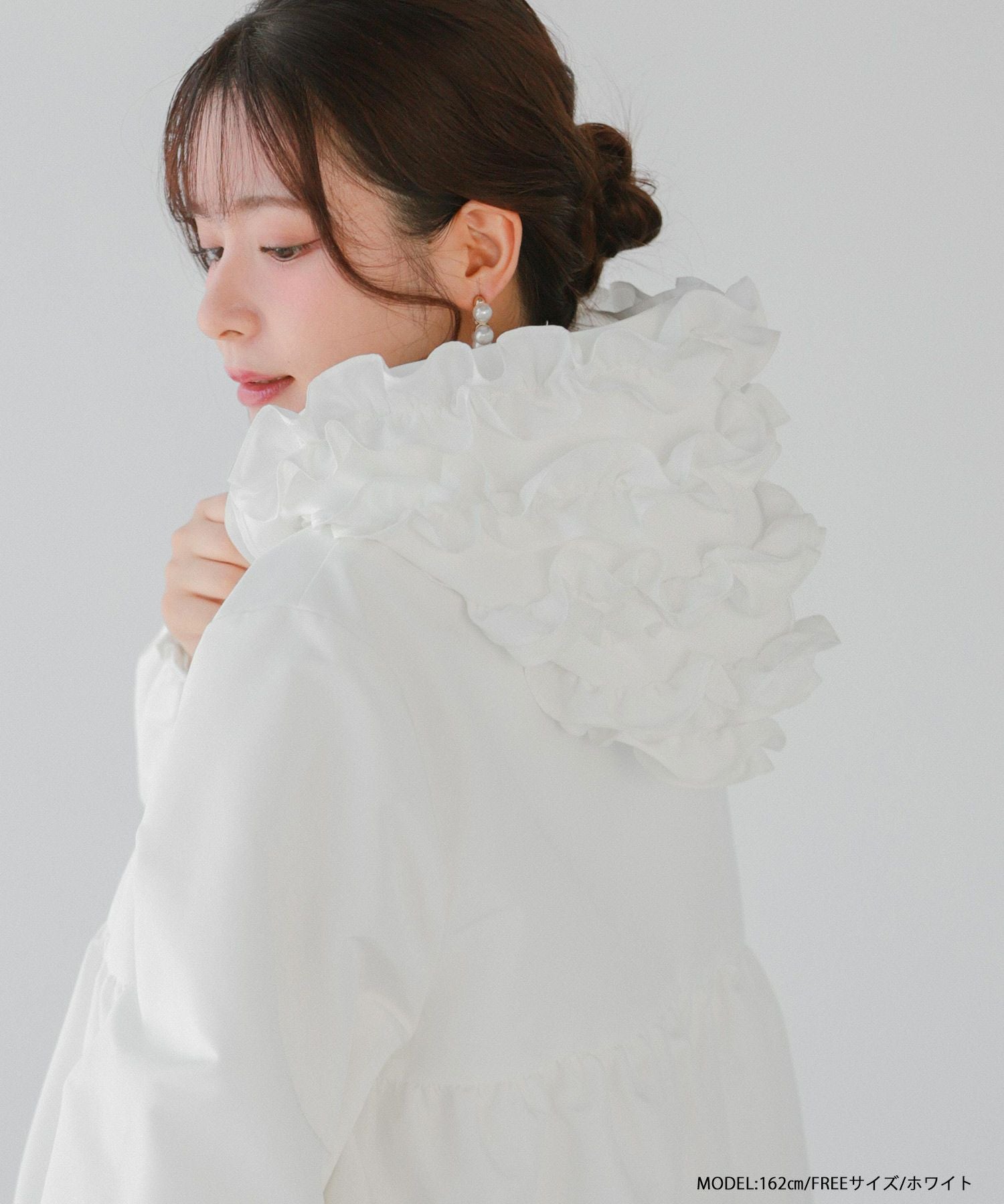 【Fit more】フリルフードティアードジャケット　ベージュ セール】フリルフードティアードジャケット（その他アウター）｜Fit