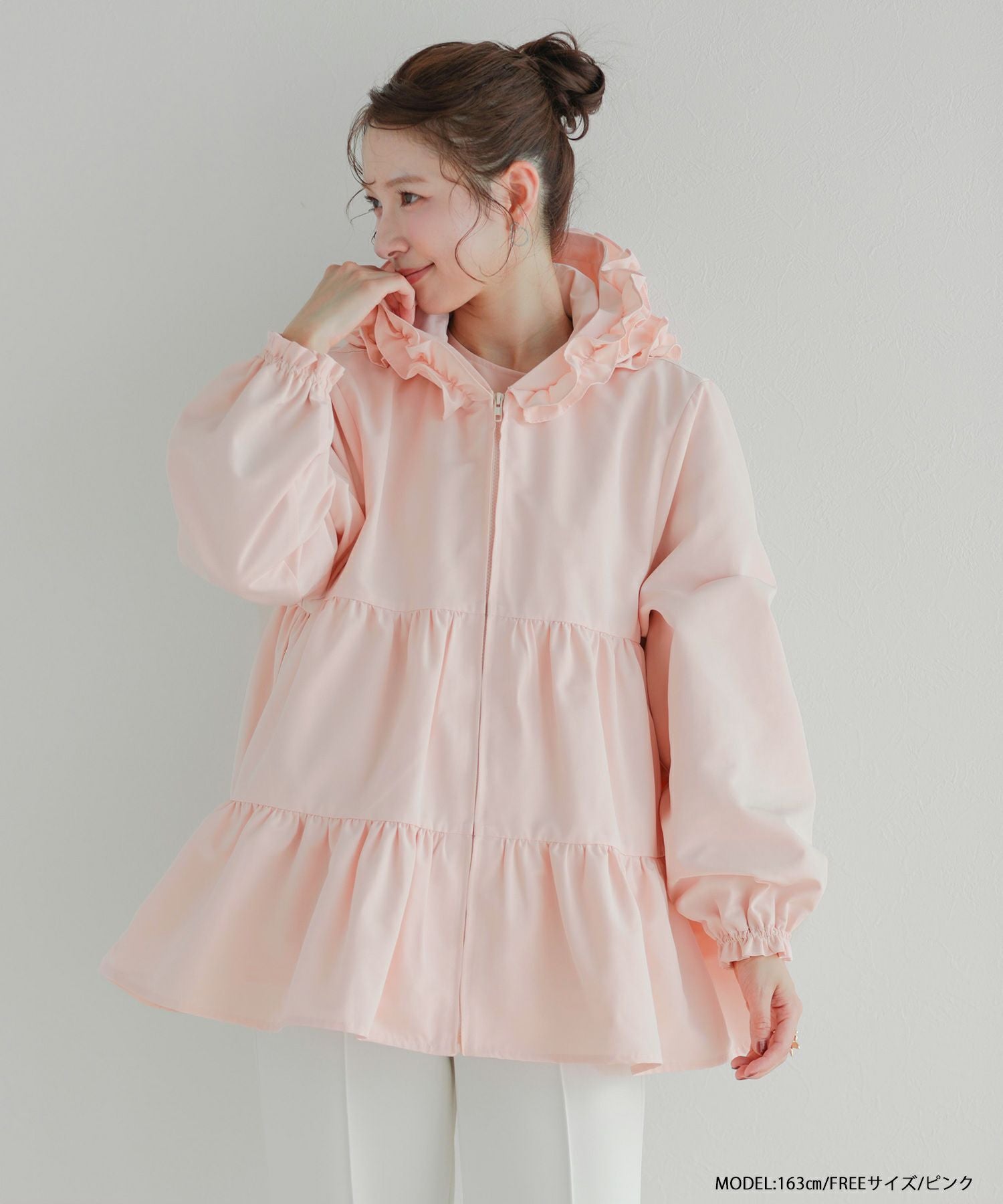 ZOZO限定商品】フリルフードティアードジャケット【宅配便】 | Fit more