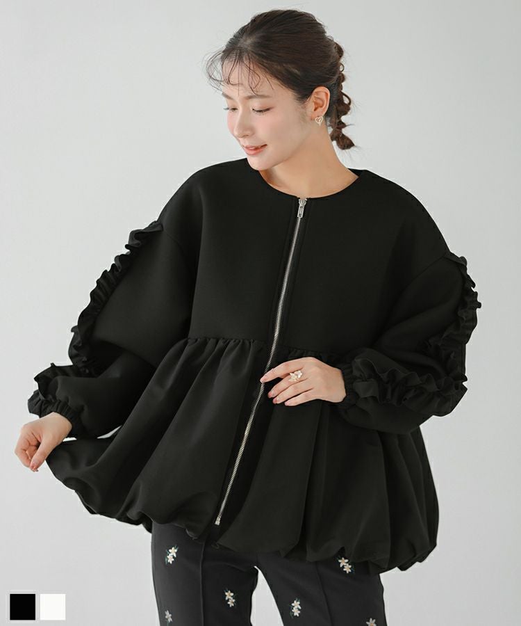 ペプラムフリル2WAYフーディジャケット【宅配便】 | Fit more