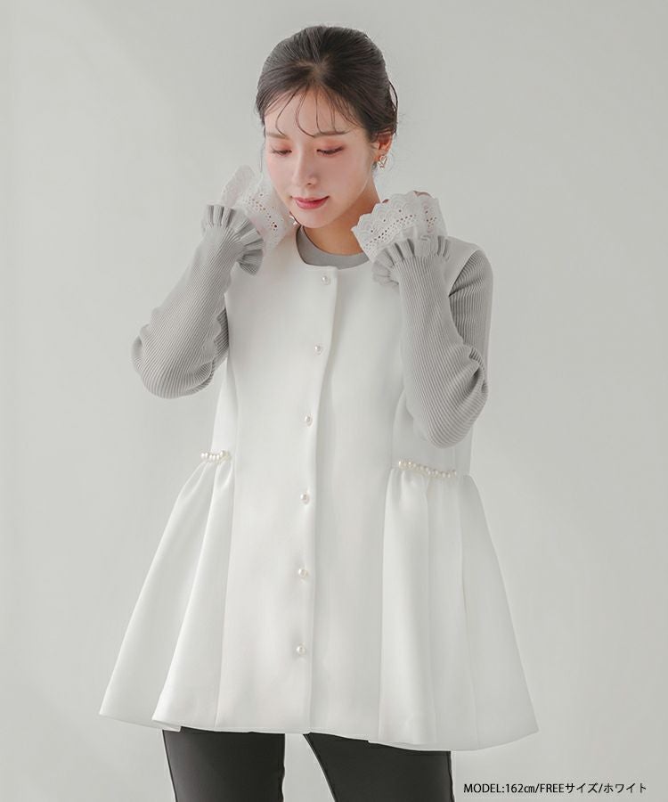 ZOZO限定商品】パールボタンペプラムジレ【宅配便】 | Fit more