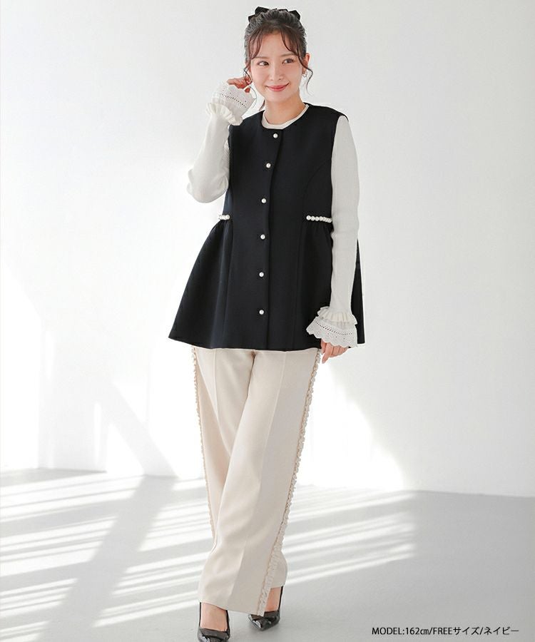 ZOZO限定商品】パールボタンペプラムジレ【宅配便】 | Fit more