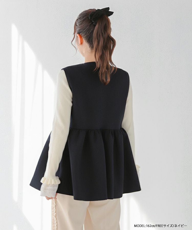 ZOZO限定商品】パールボタンペプラムジレ【宅配便】 | Fit more