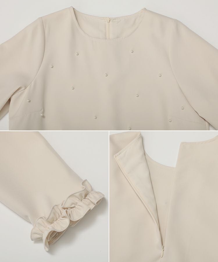ZOZO限定商品】袖フリルパールペプラムトップス【宅配便】 | Fit more