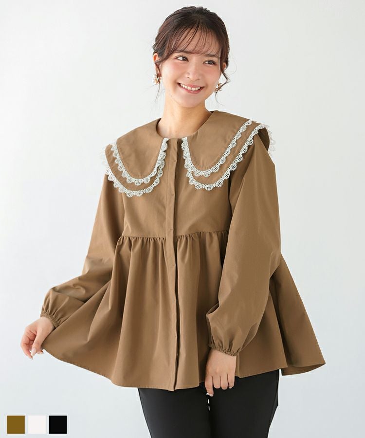 パールボタンギャザーペプラムジャケット【宅配便】 | Fit more