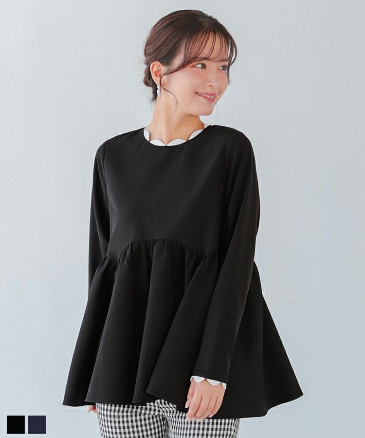 coco♡様　フィットモア　ペプラムトップス スカラップネックペプラムトップス【宅配便】 | Fit more