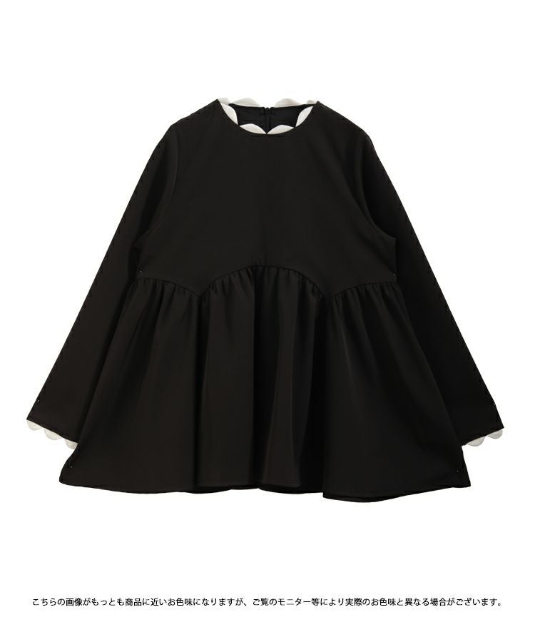 【未使用品】fitmoreスカラップネックペプラムトップス 長袖 スカラップネックペプラムトップス【宅配便】 | Fit more