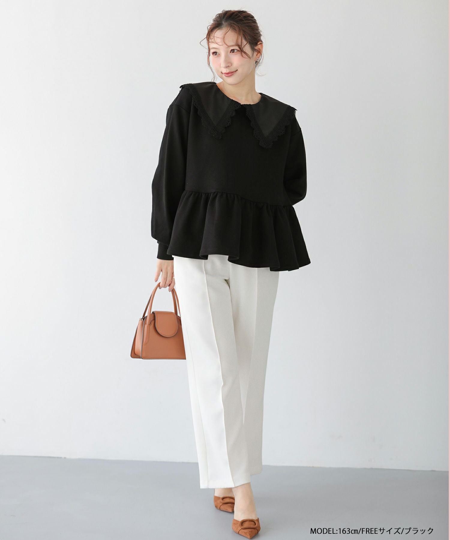 ZOZO限定商品】レース襟ペプラムスウェット【宅配便】 | Fit more