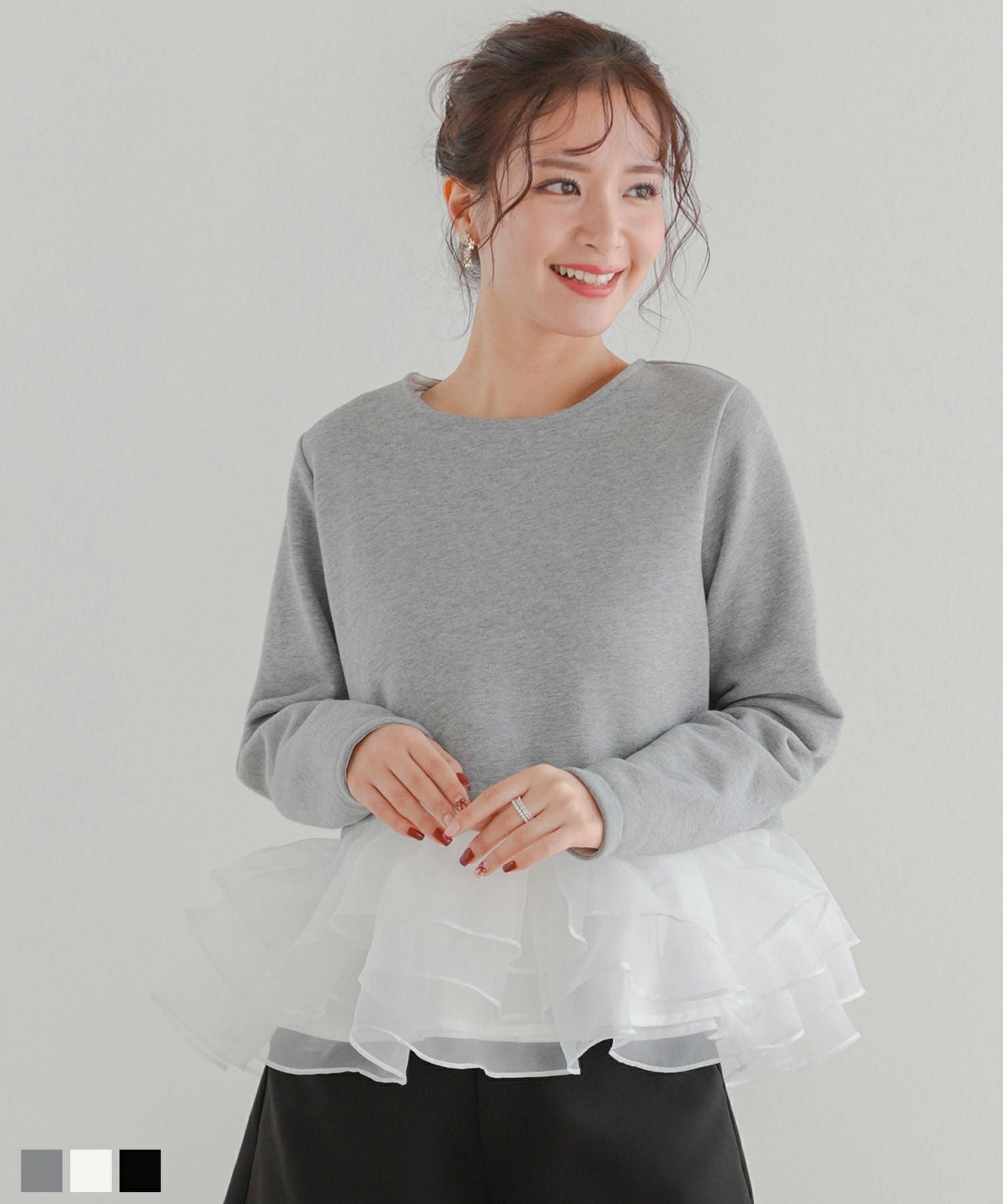 ZOZO限定商品】オーガンジーフリルレイヤードスウェット【宅配便