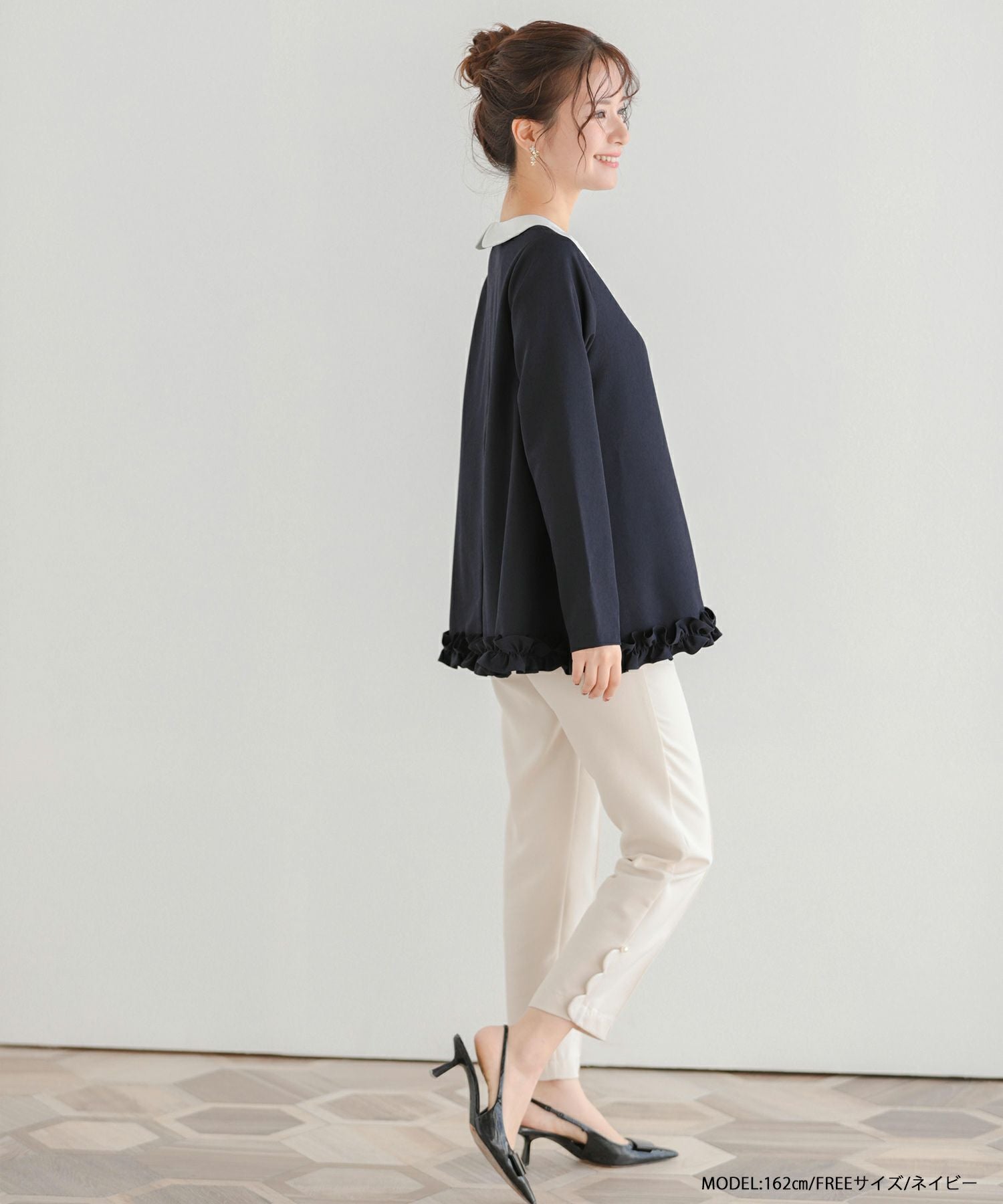 twill ラウンドペプラムボリュームブラウス 中古・古着通販】TWILL (ツイル) ラウンドペプラムボリュームブラウス
