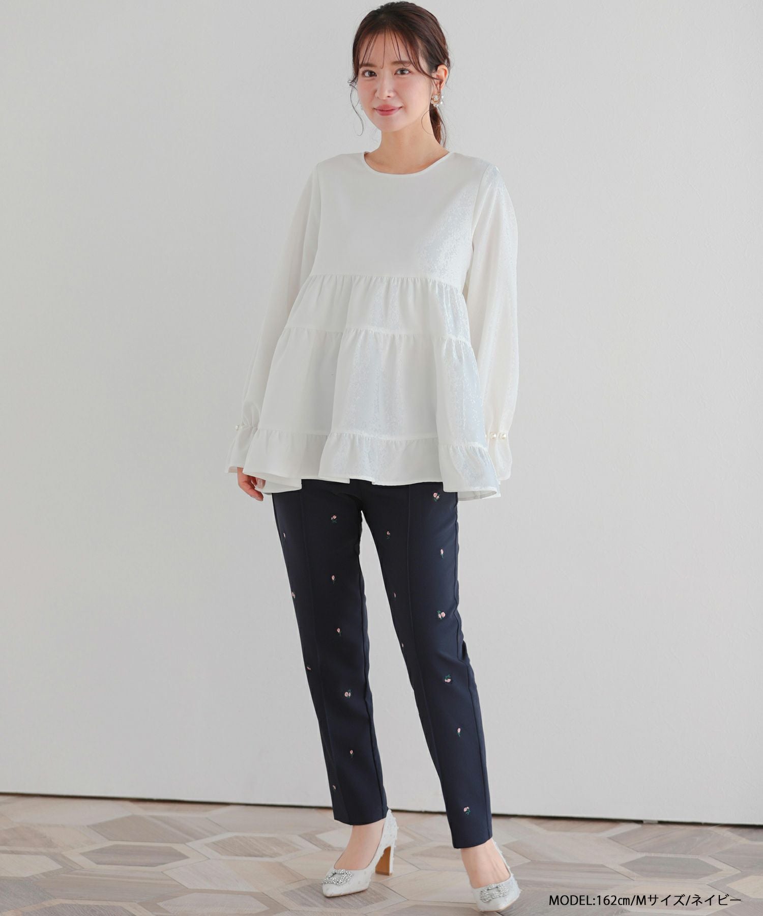 ZOZO限定商品】ローズ刺繍テーパードパンツ【メール便】 | Fit more