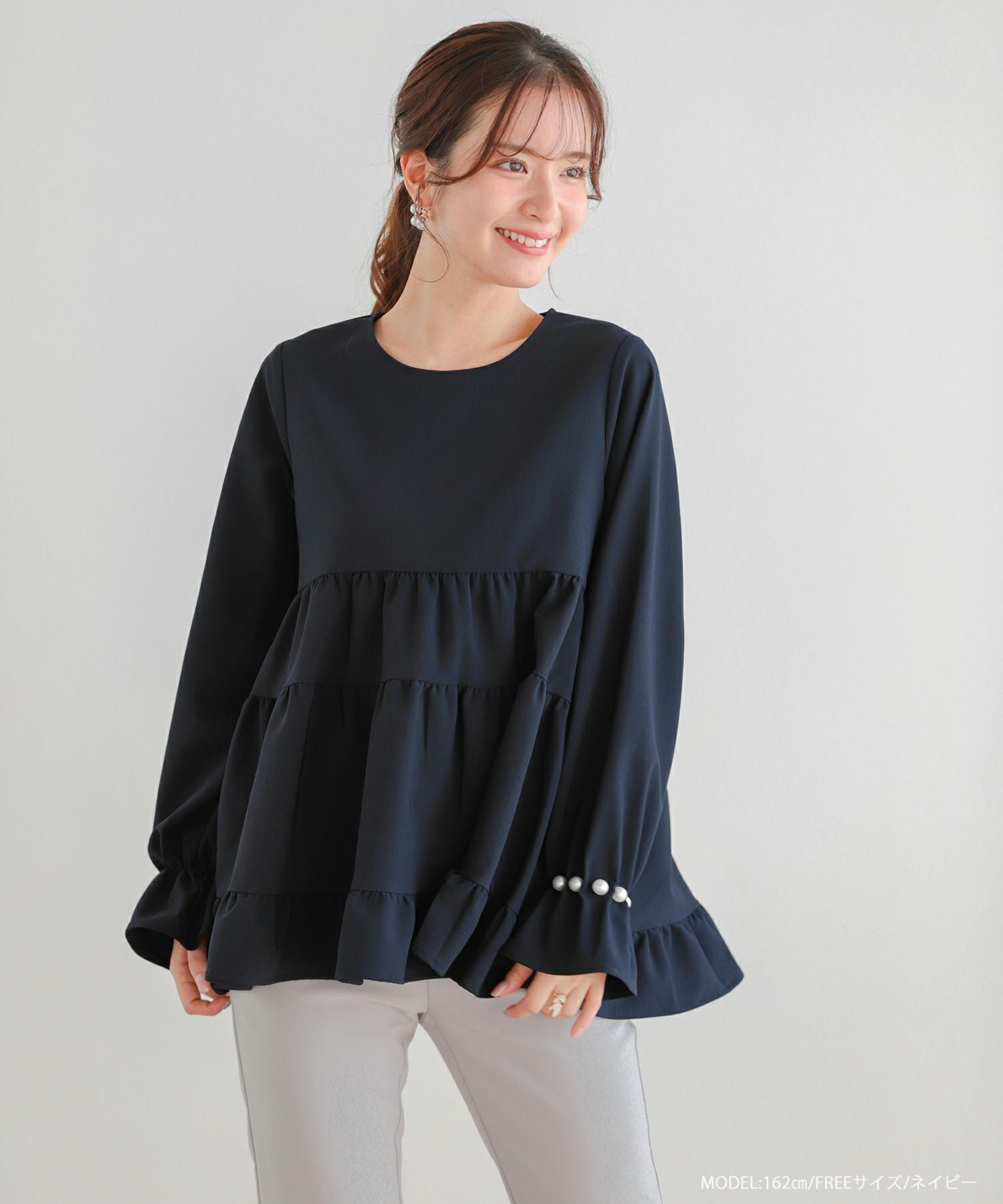 ZOZO限定商品】タックパール袖ティアードトップス【宅配便】 | Fit more