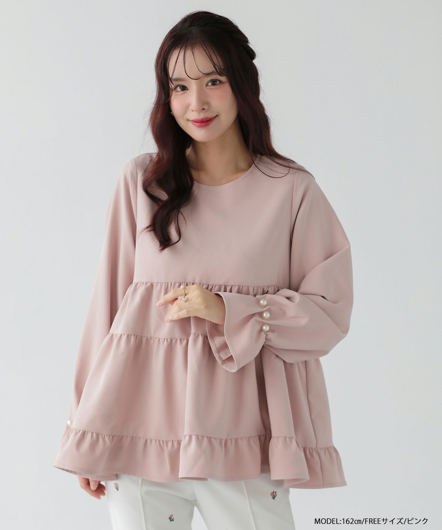 ZOZO限定商品】タックパール袖ティアードトップス【宅配便】 | Fit more