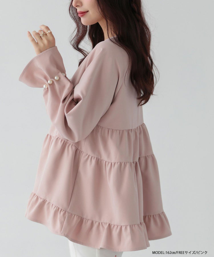 ZOZO限定商品】タックパール袖ティアードトップス【宅配便】 | Fit more