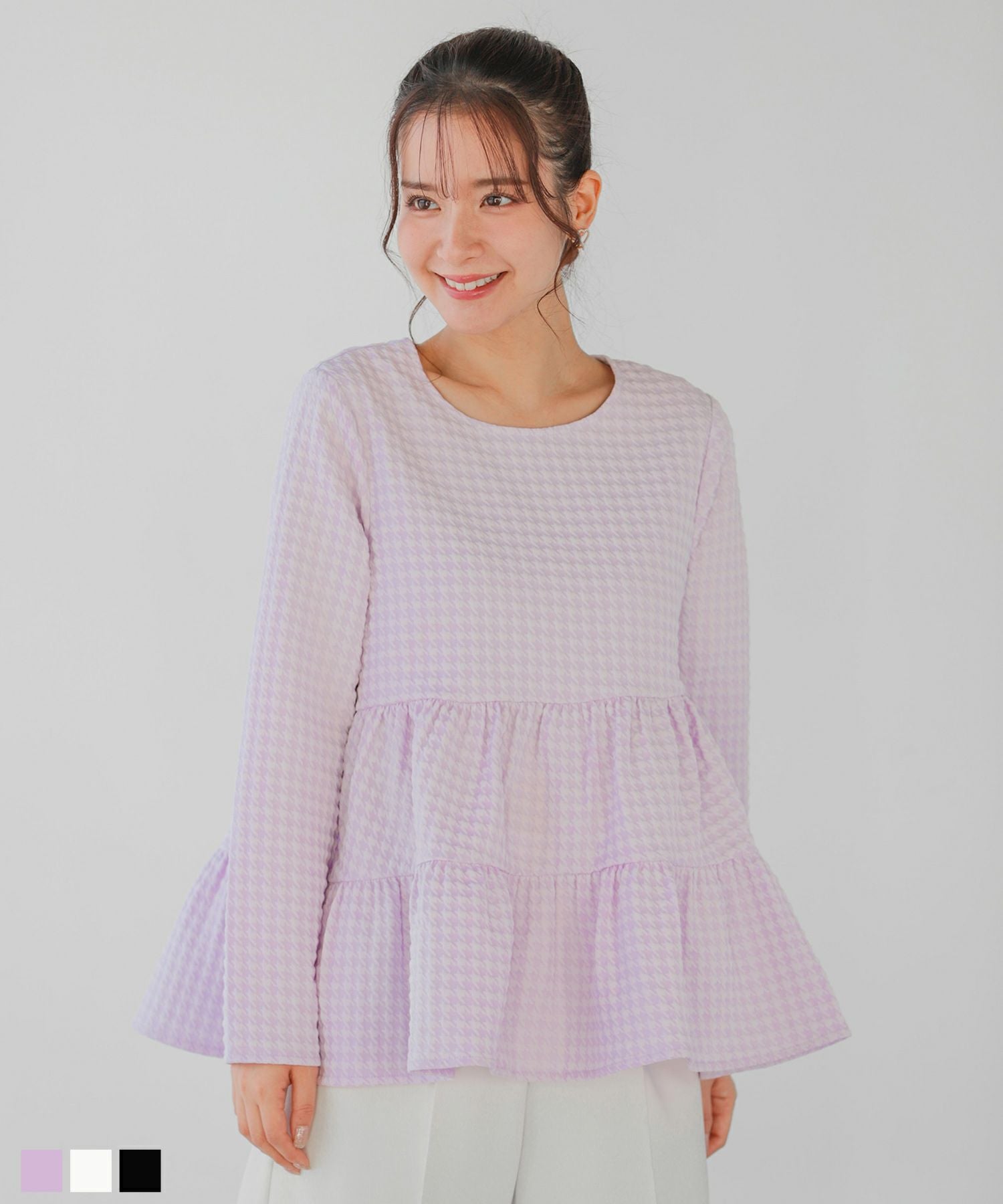 ミックスカラー花柄ジャガードトップス【宅配便】 | Fit more