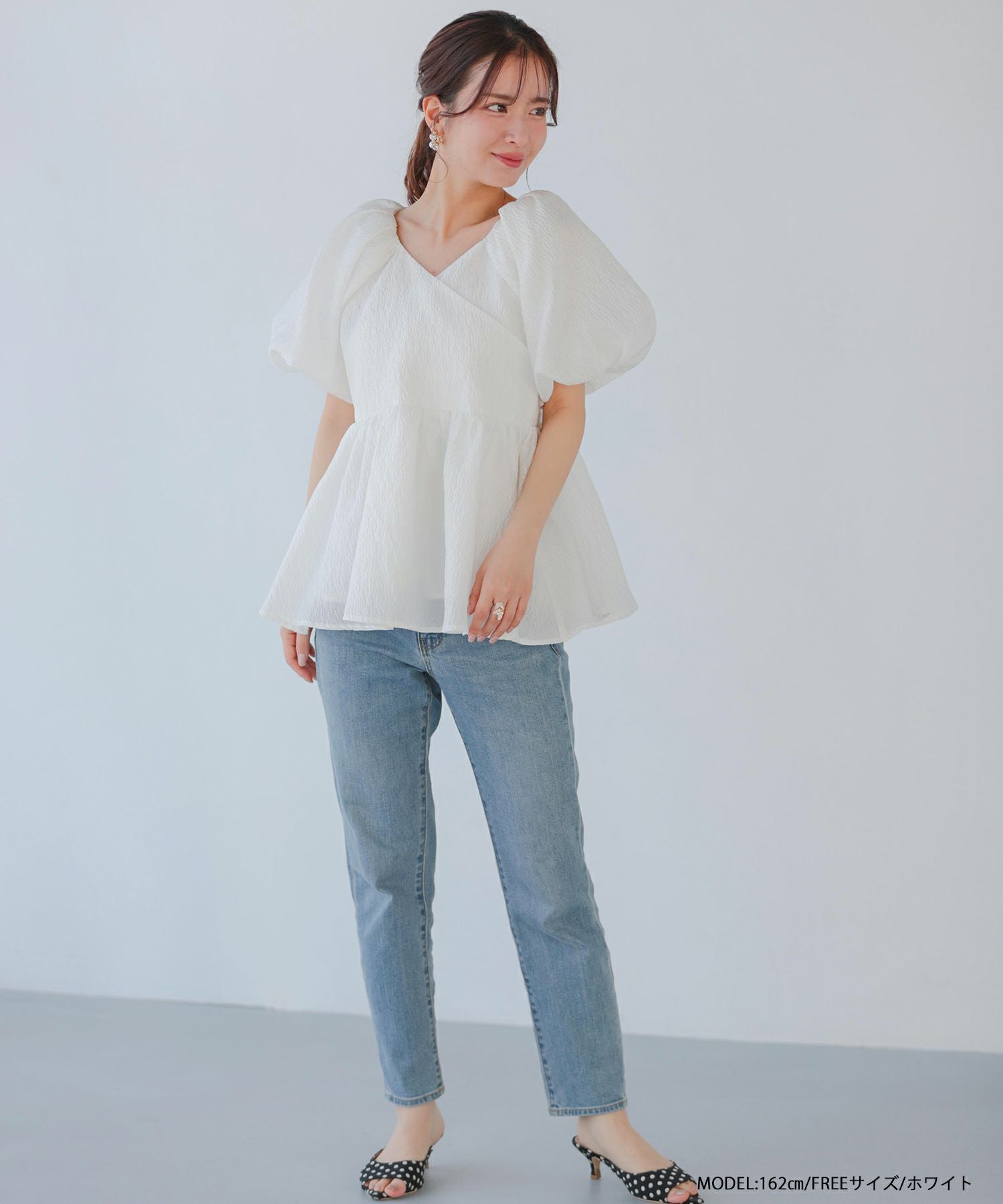 Fit more ジャガードカシュクールペプラムトップス ジャガードカシュクールペプラムトップス【宅配便】 | Fit more