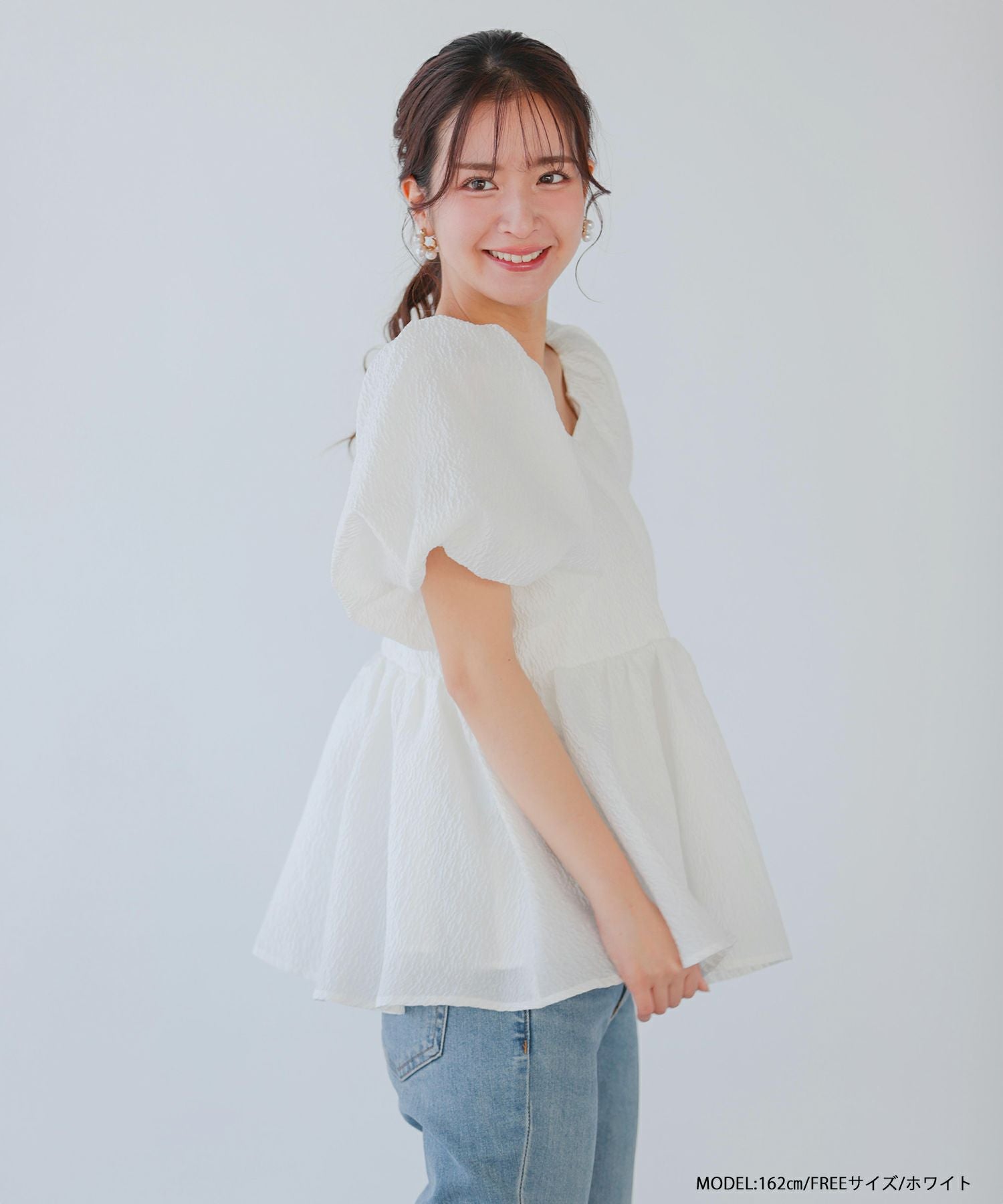 Fit more ジャガードカシュクールペプラムトップス ジャガードカシュクールペプラムトップス【宅配便】 | Fit more