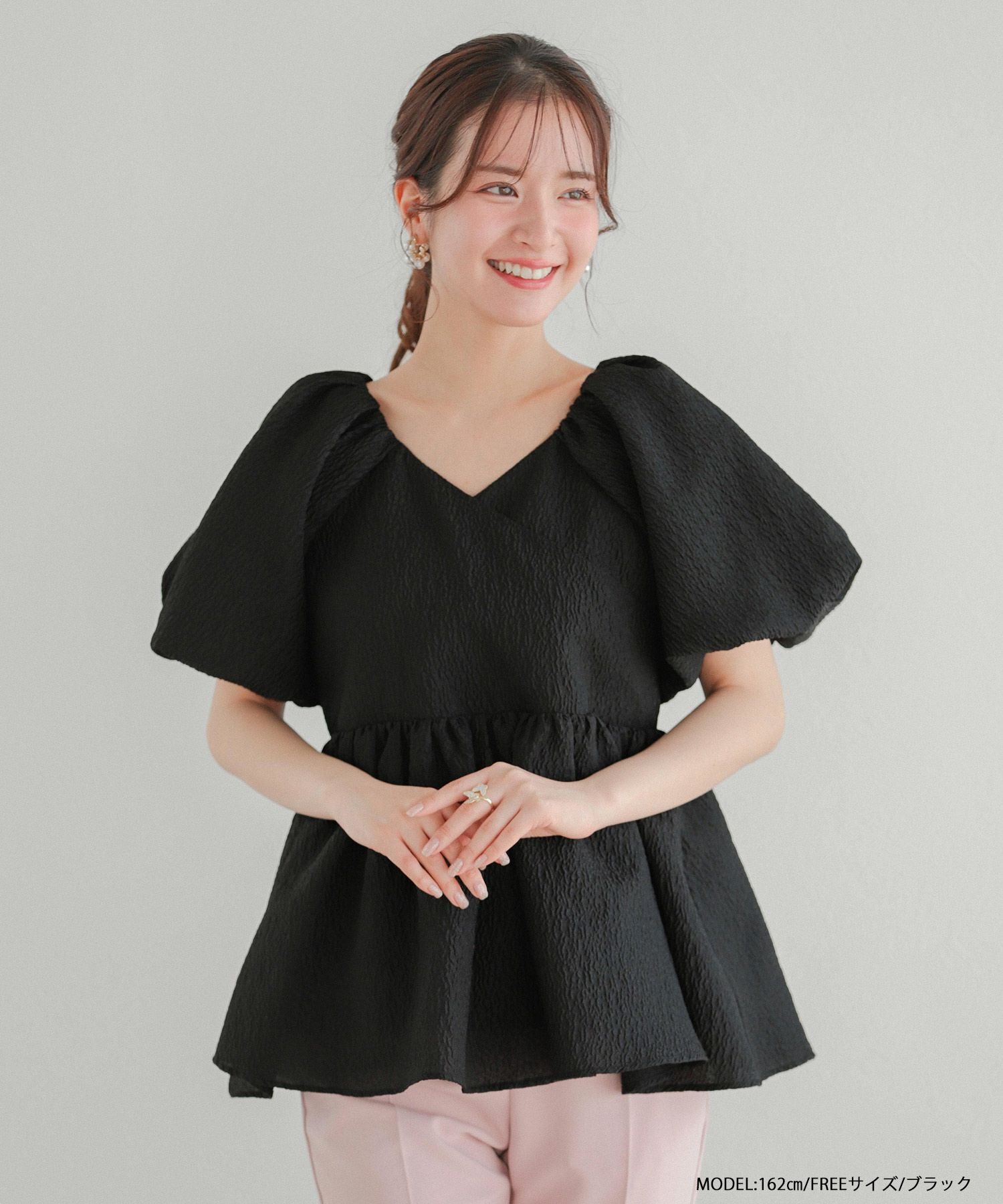 セブンテン　ジャガードカシュクールトップス　紙タグ有試着程度 ラメジャガードカシュクールトップス(ピンク) - seventen
