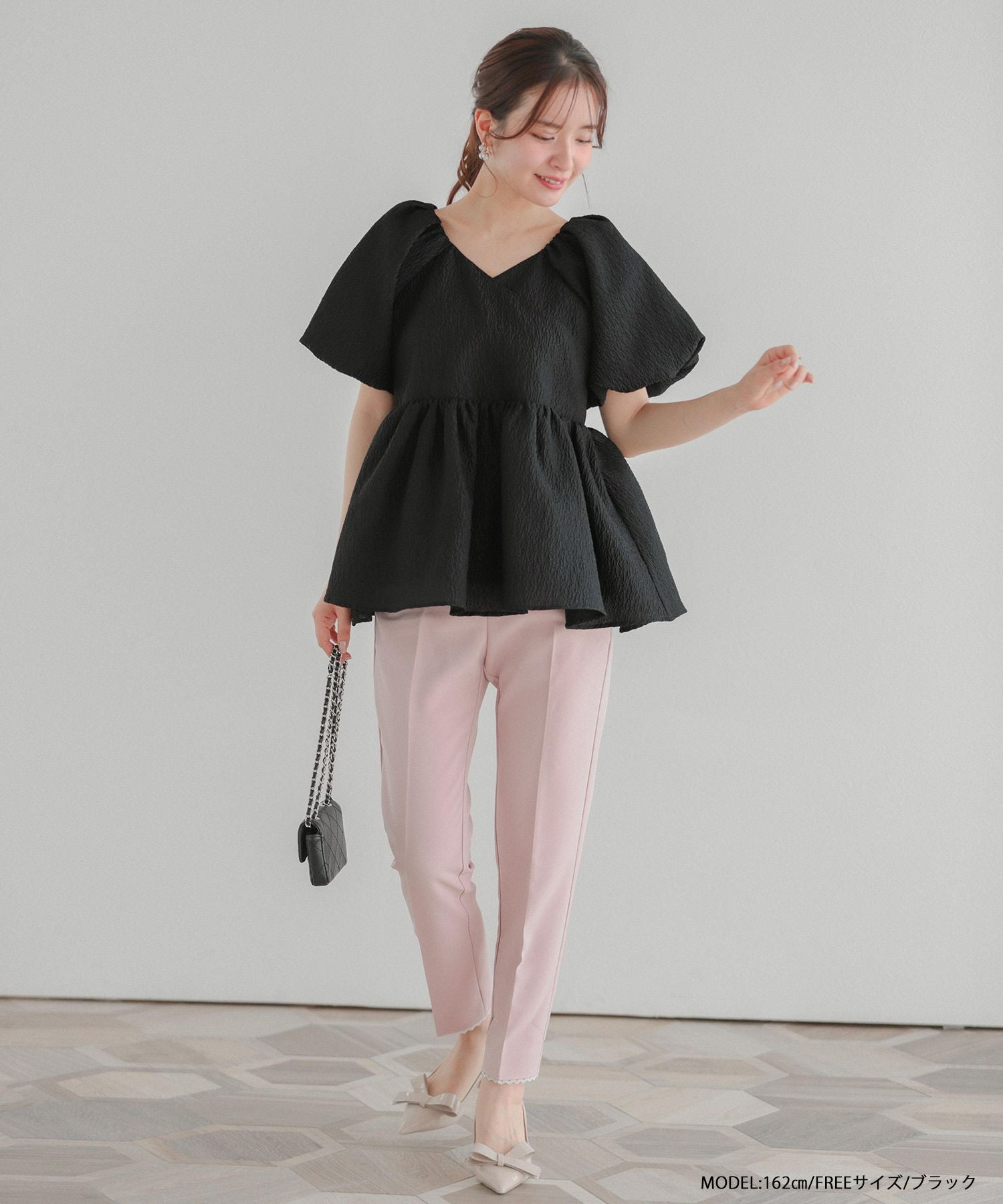 ZOZO限定商品】ジャガードカシュクールペプラムトップス【宅配便
