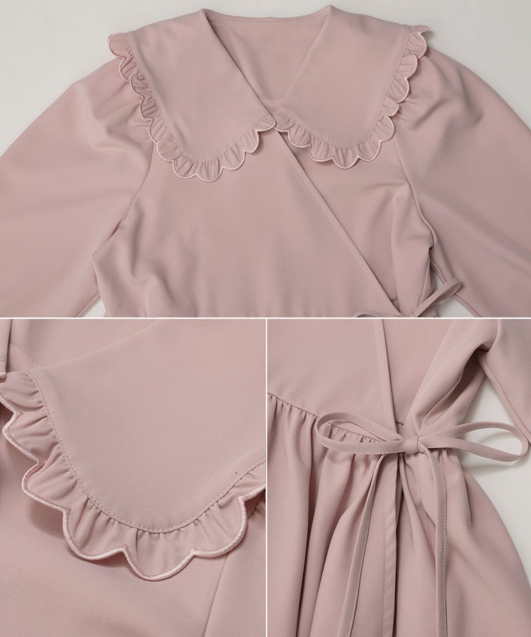 スカラップフリルカラーカシュクールブラウス【宅配便】 | Fit more