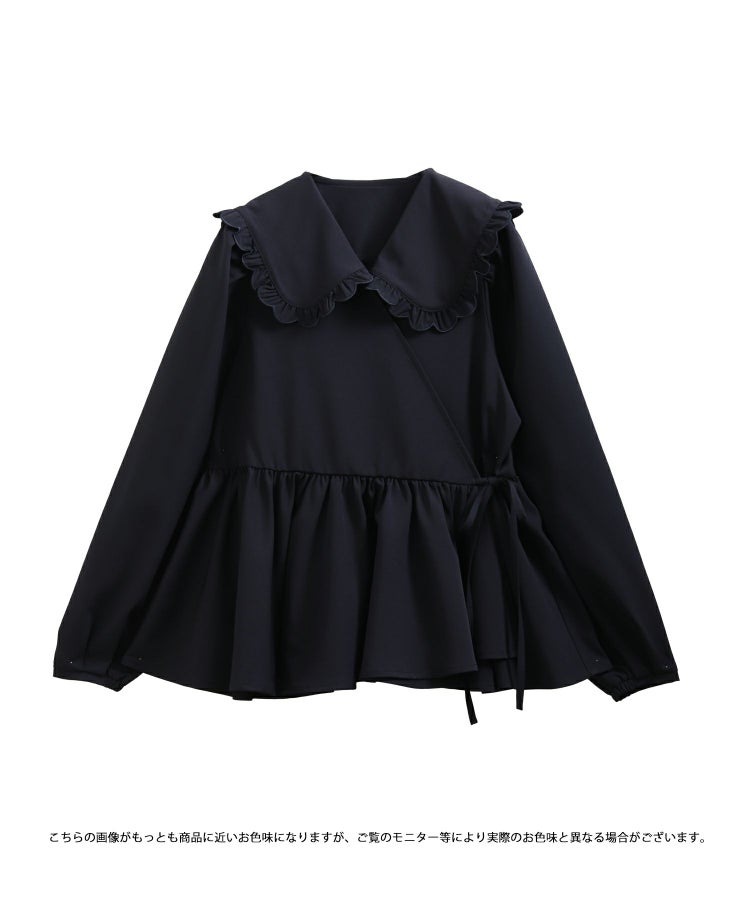 スカラップフリルカラーカシュクールブラウス【宅配便】 | Fit more