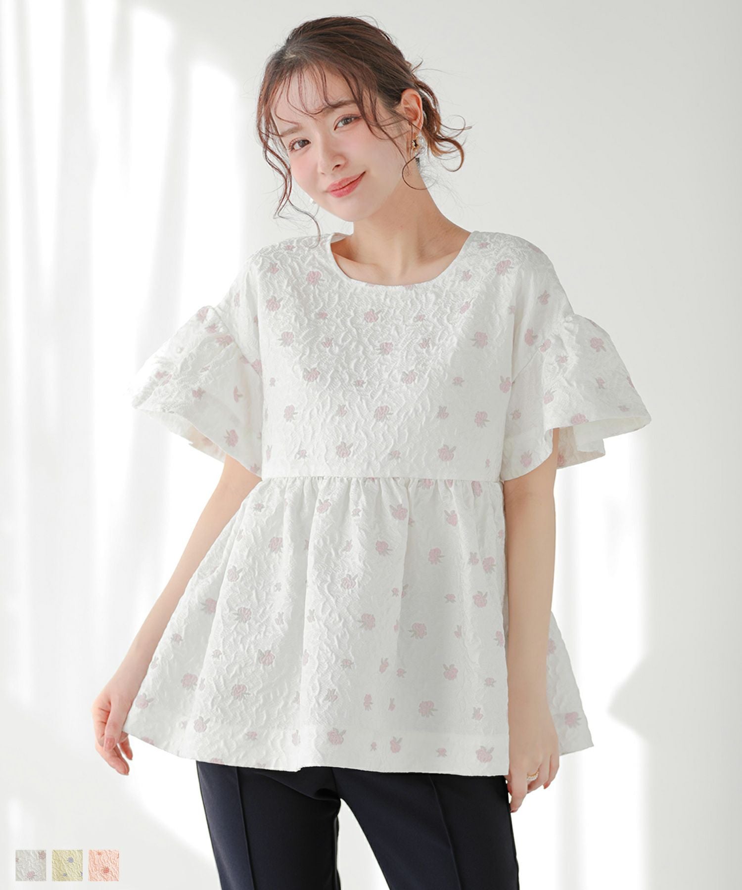 ジャガードカシュクールペプラムトップス【宅配便】 | Fit more