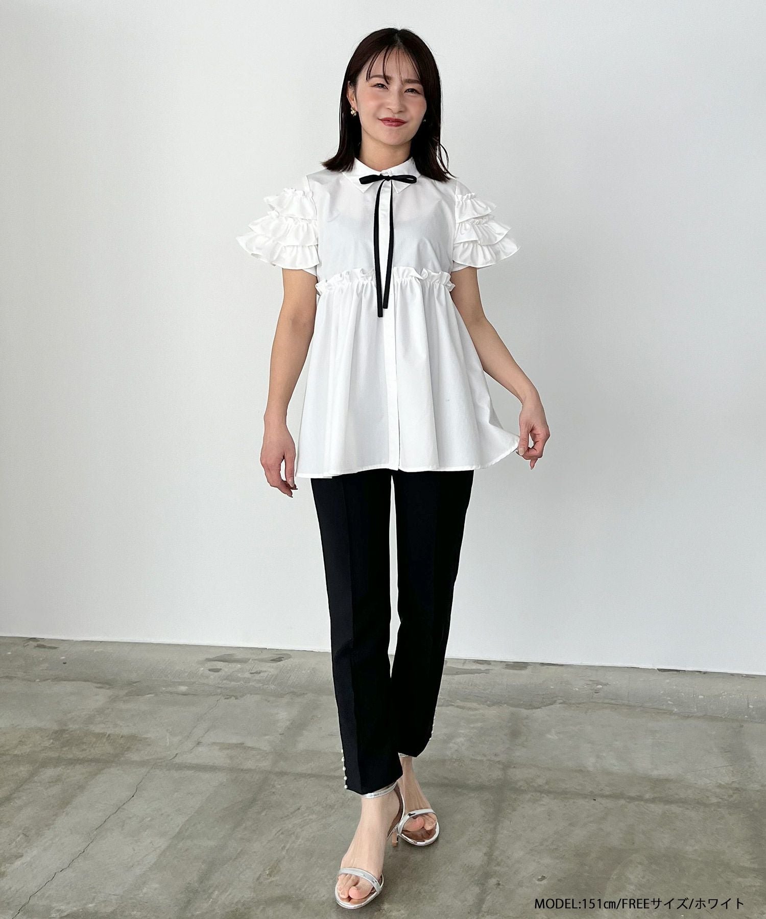 ZOZO限定商品】グログランリボン袖フリルブラウス【宅配便】 | Fit more