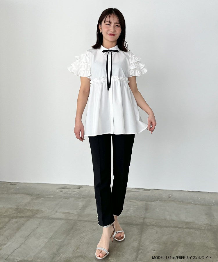 ZOZO限定商品】グログランリボン袖フリルブラウス【宅配便】 | Fit more