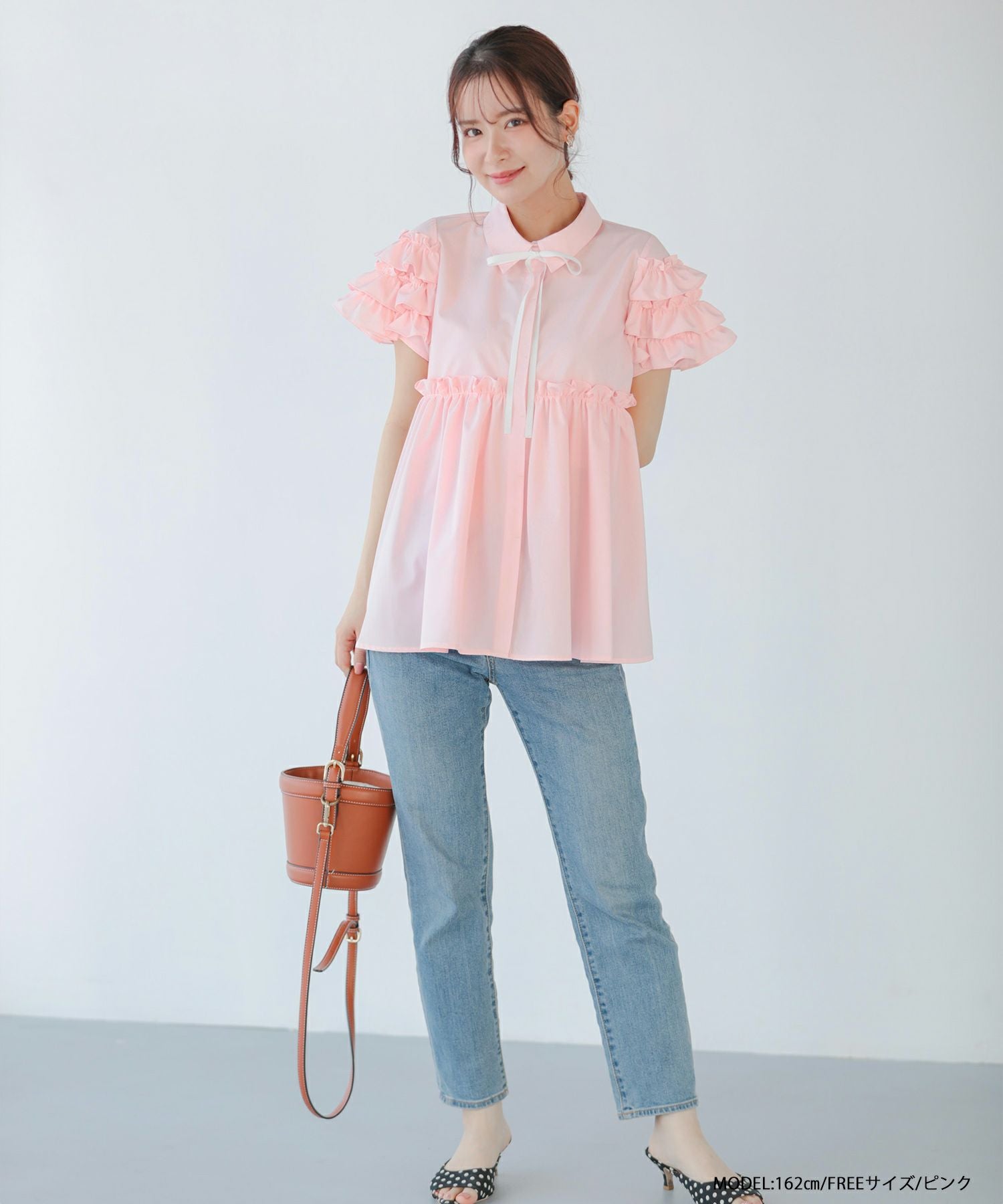 ZOZO限定商品】グログランリボン袖フリルブラウス【宅配便】 | Fit more