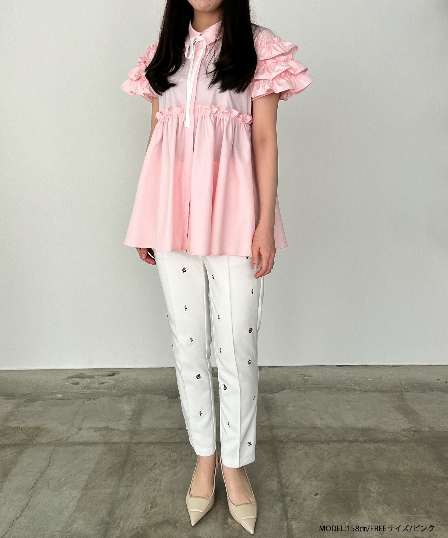 ZOZO限定商品】グログランリボン袖フリルブラウス【宅配便】 | Fit more