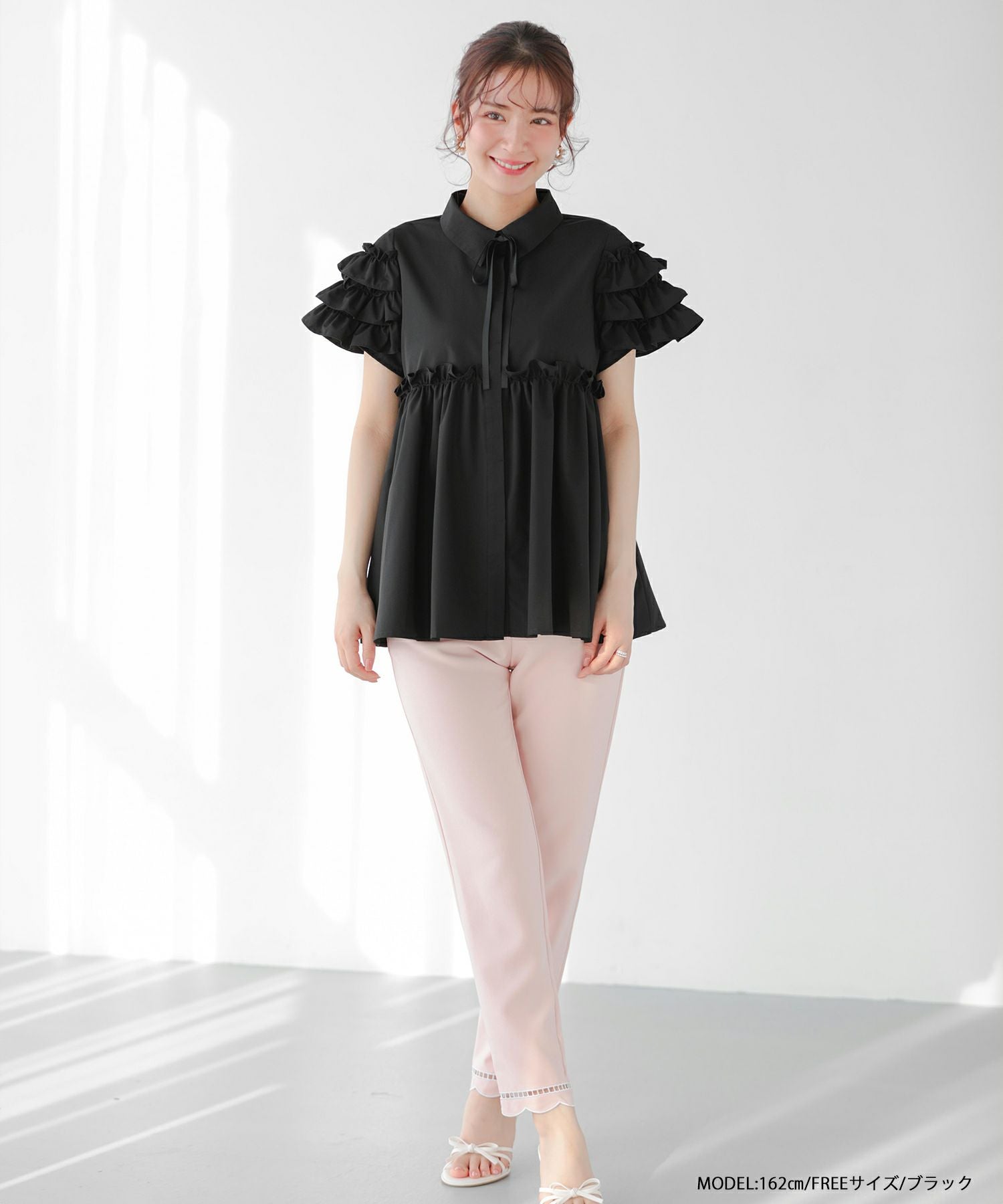 ZOZO限定商品】グログランリボン袖フリルブラウス【宅配便】 | Fit more