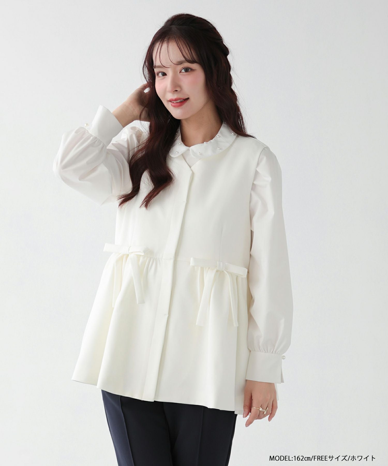ZOZO限定商品】ウエストリボンペプラムジレ【宅配便】 | Fit more