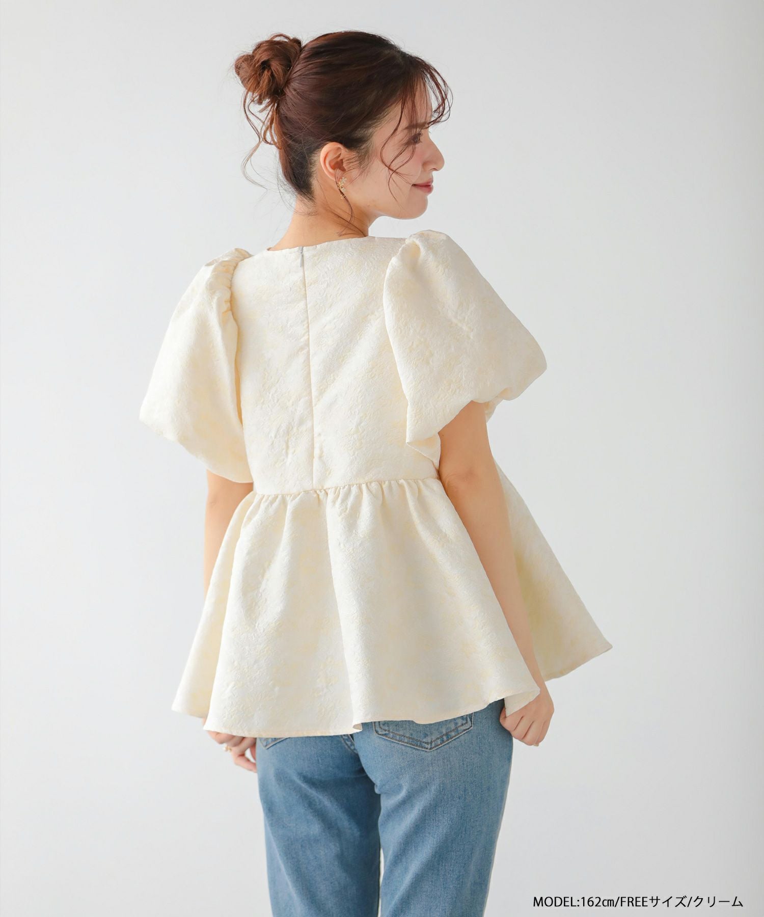 ミックスカラー花柄ジャガードトップス【宅配便】 | Fit more