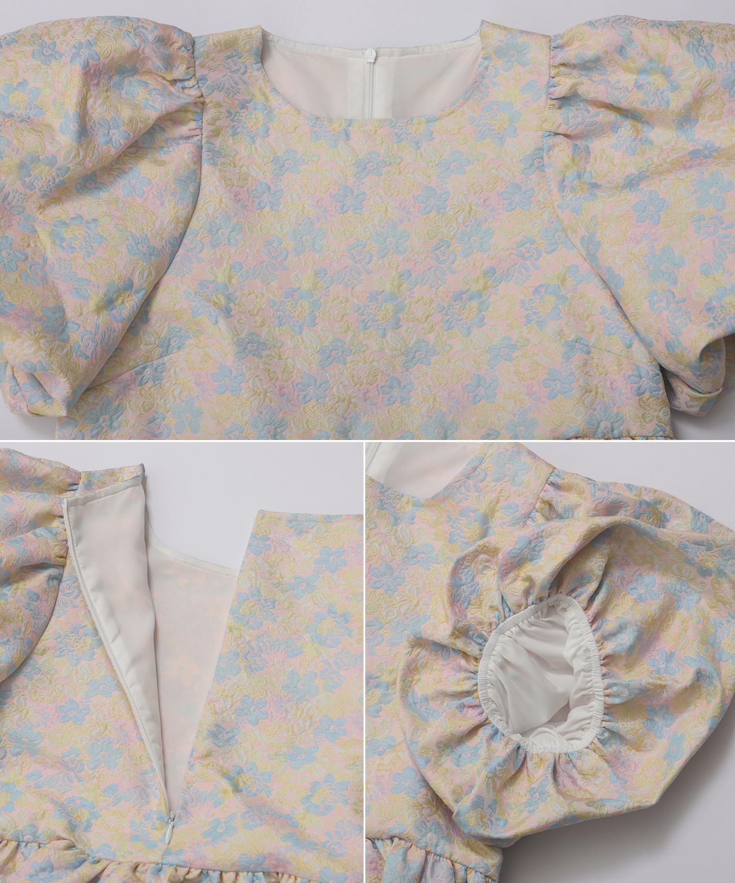 ミックスカラー花柄ジャガードトップス【宅配便】 | Fit more