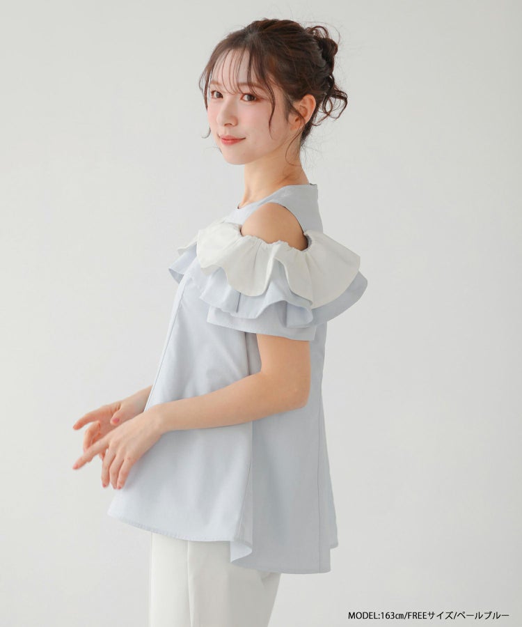オープンショルダーフリルトップス【宅配便】 | Fit more