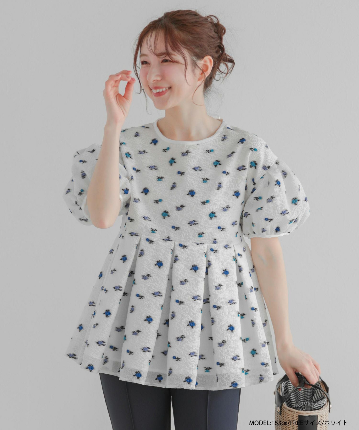 シアージャガード花柄パイピングトップス【宅配便】 | Fit more