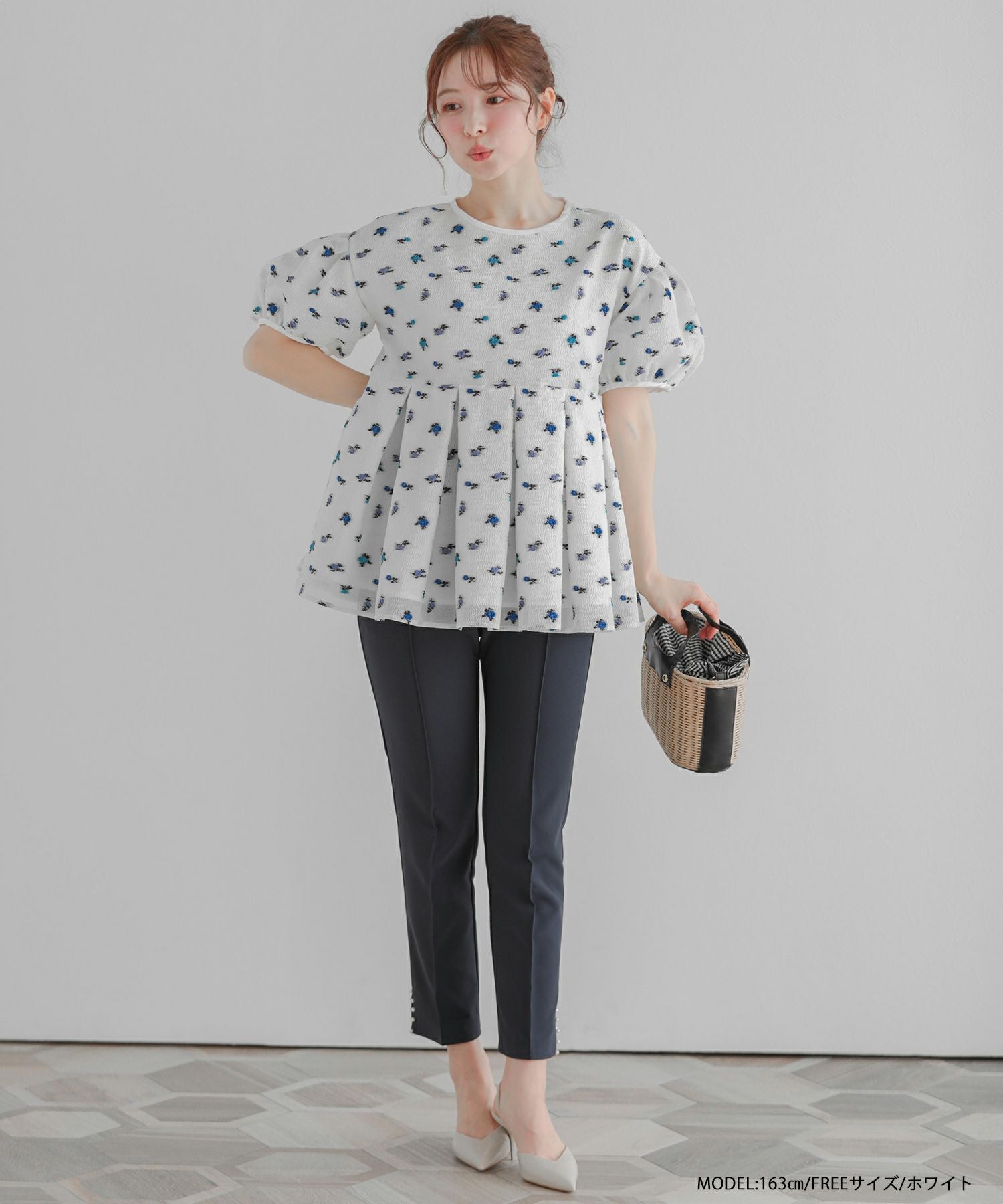 シアージャガード花柄パイピングトップス【宅配便】 | Fit more
