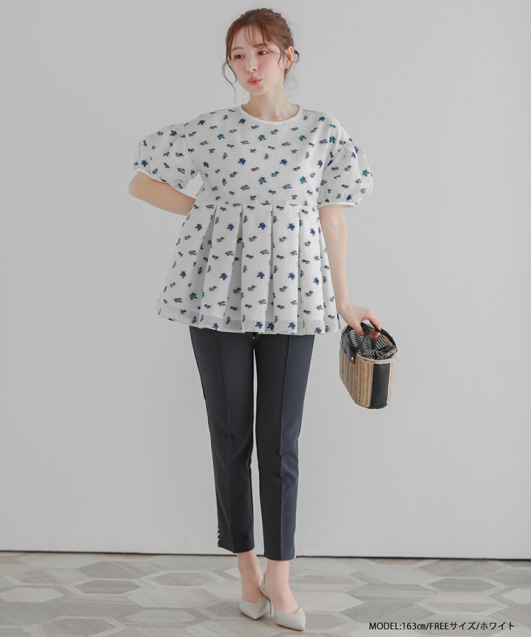 シアージャガード花柄パイピングトップス【宅配便】 | Fit more