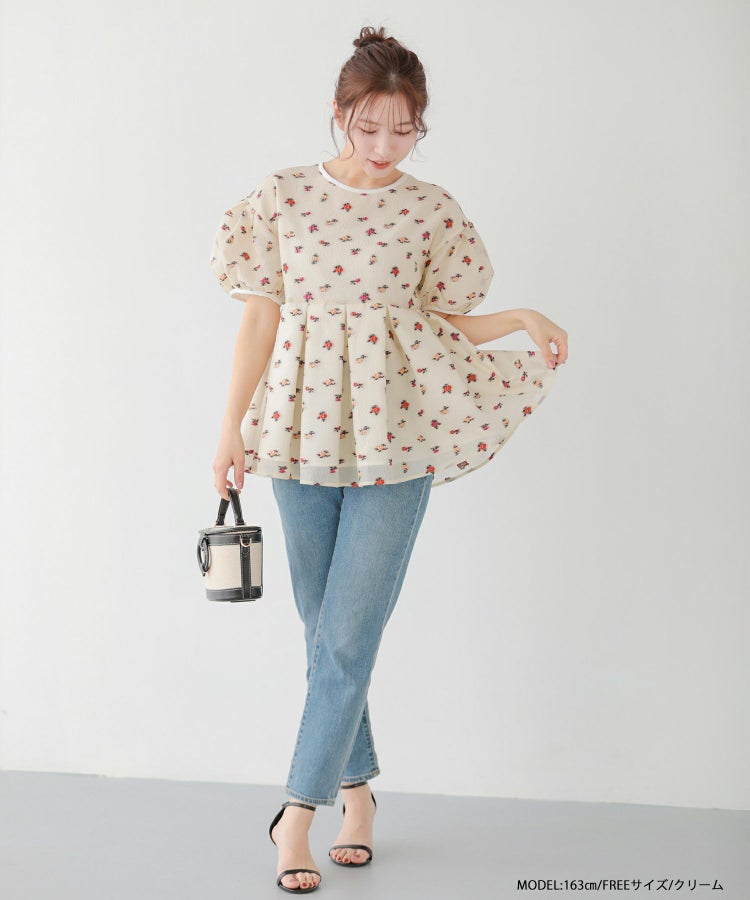 シアージャガード花柄パイピングトップス【宅配便】 | Fit more