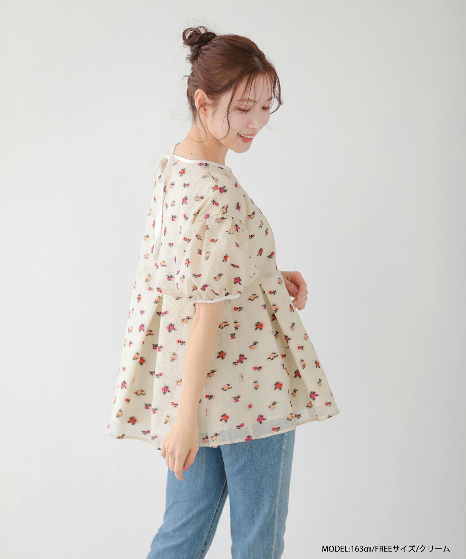 シアージャガード花柄パイピングトップス【宅配便】 | Fit more