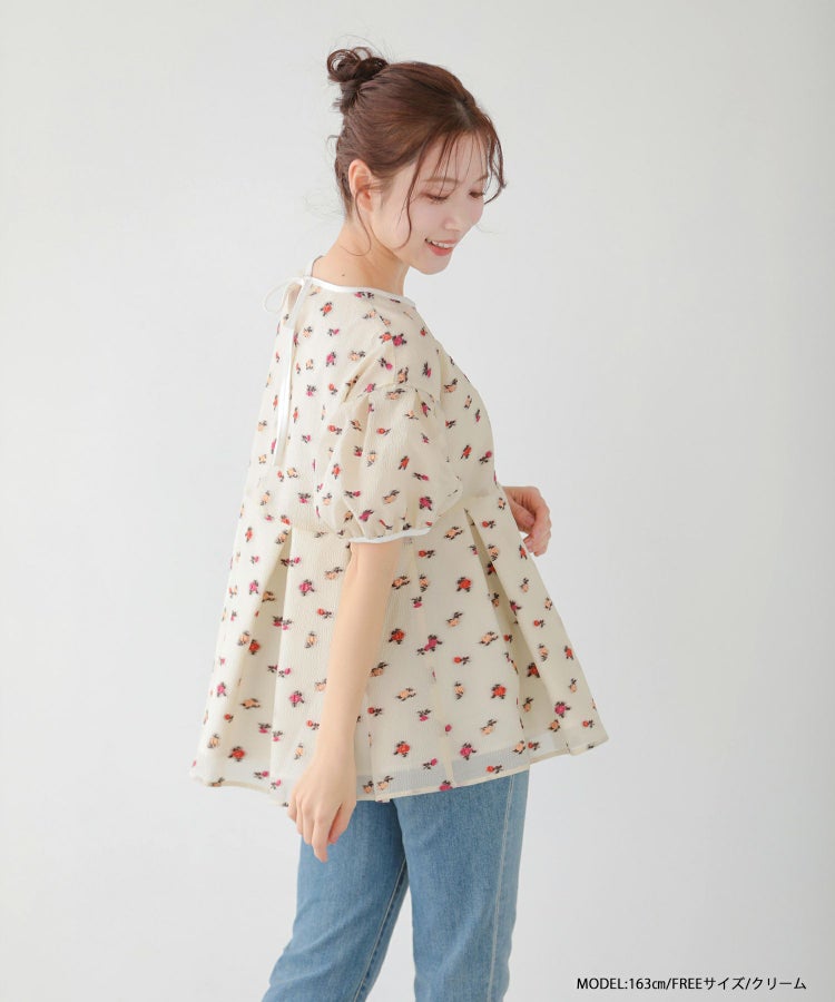 シアージャガード花柄パイピングトップス【宅配便】 | Fit more