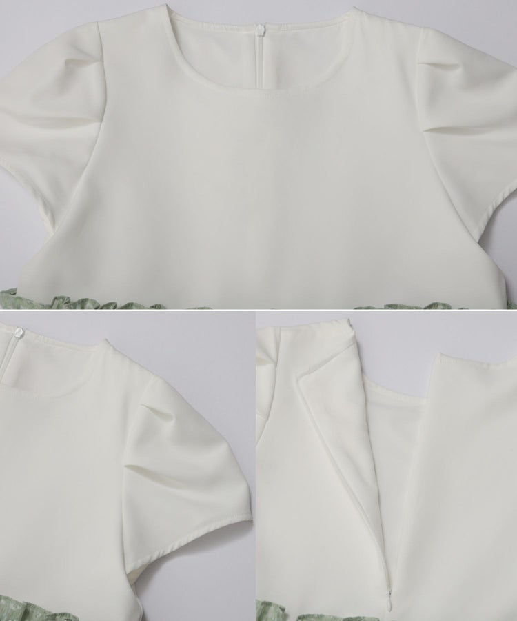 Fitmore フィットモア クリンクルシアー オーガンジーペプラムトップス 