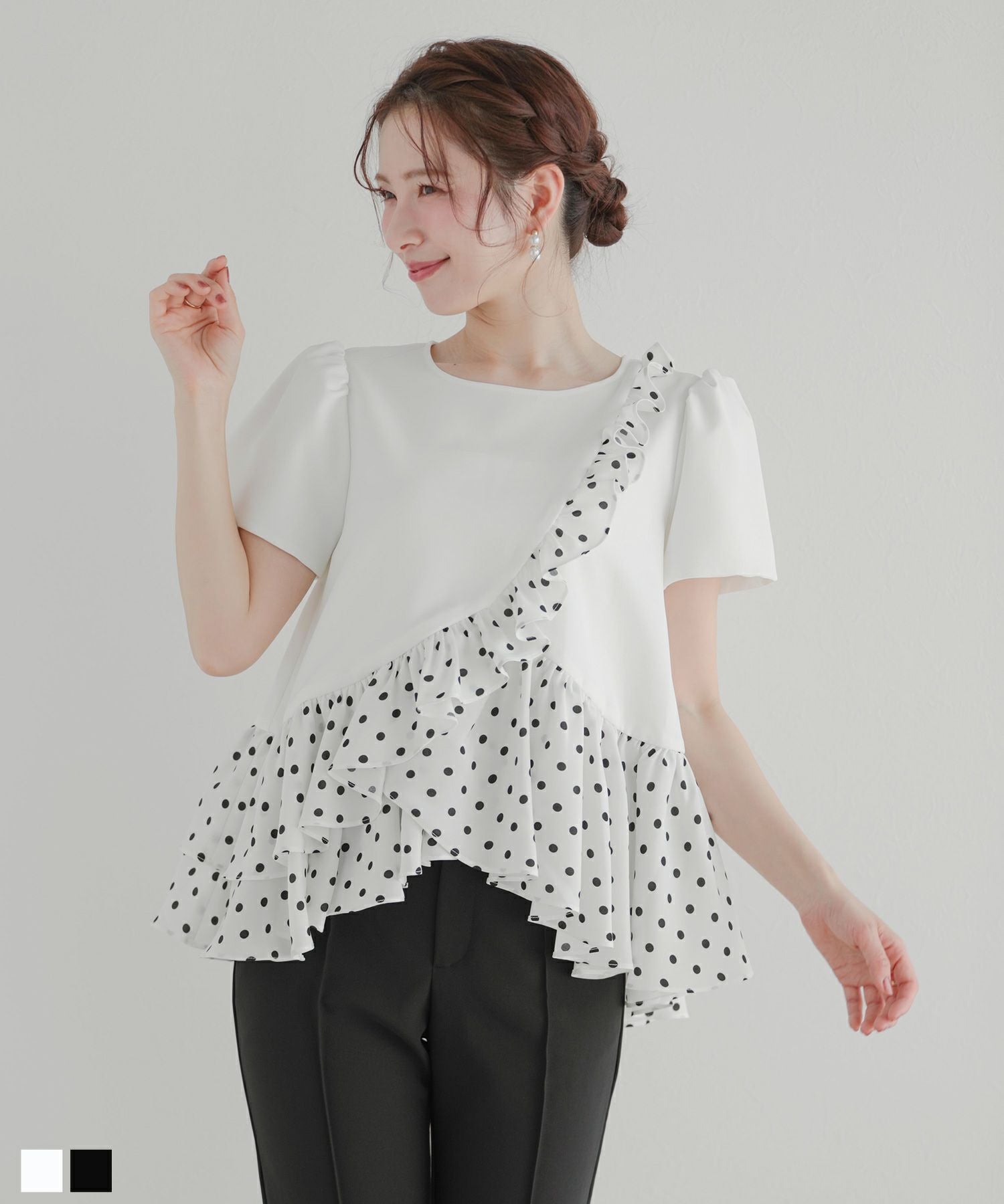 ミックスカラー花柄ジャガードトップス【宅配便】 | Fit more