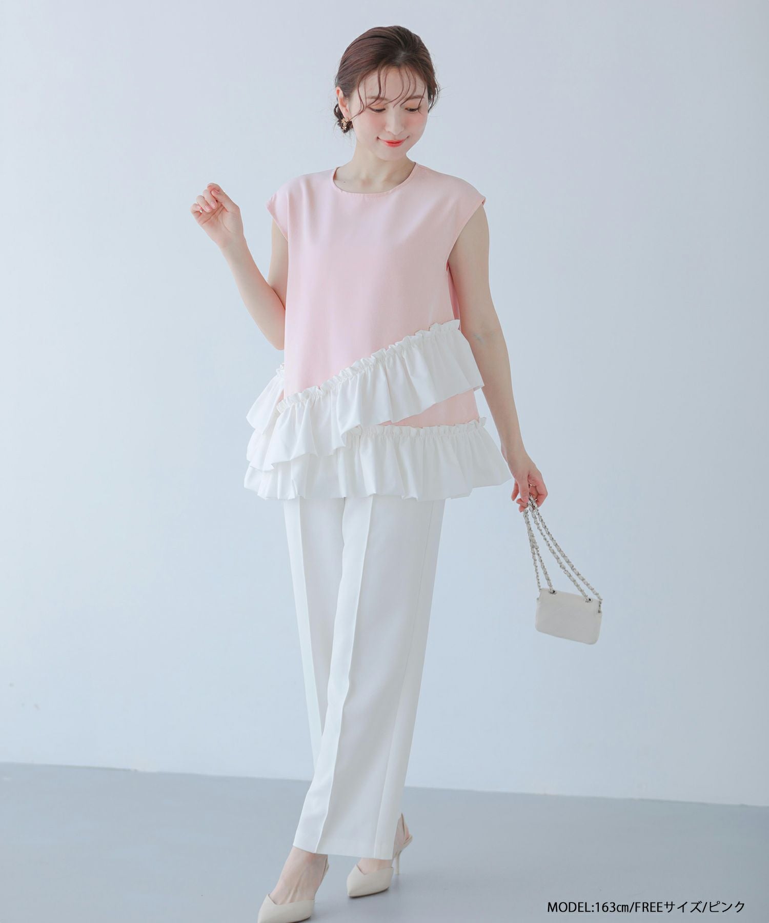 アシンメトリーフリルトップス【宅配便】 | Fit more