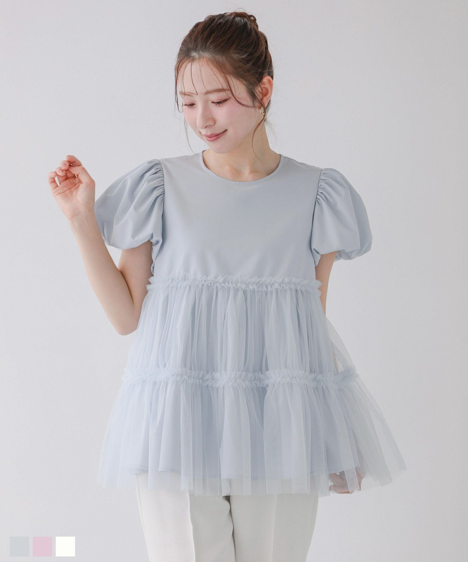 saayaコラボ！ジャガードティアードトップス【宅配便】 | Fit more